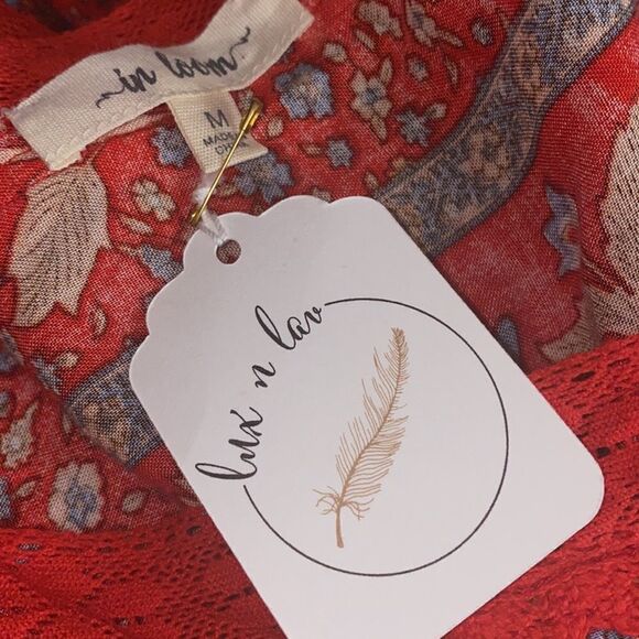 ✨
Cherry Red Floral BOHO Deep V Neck Tassel Tie Low Back Tunic Mini Dress✨ - Picture 8 of 10